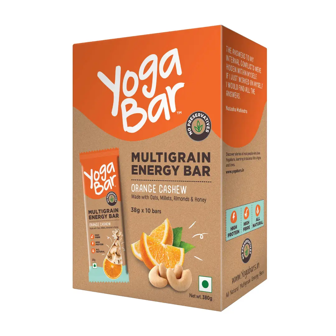 Yoga Bar Cashew Orange Energy Bars Pack of 10 - 380 gm