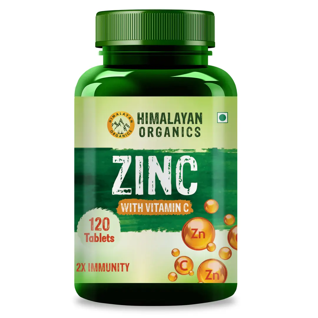 Himalayan Organics Zinc Citrate Supplement with Vitamin C & Alfalfa