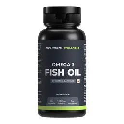 Nutrabay Wellness Omega 3 Fish Oil with 180 mg EPA & 120 mg DHA for Healthy Brain, Heart, Eyes & Joints  icon