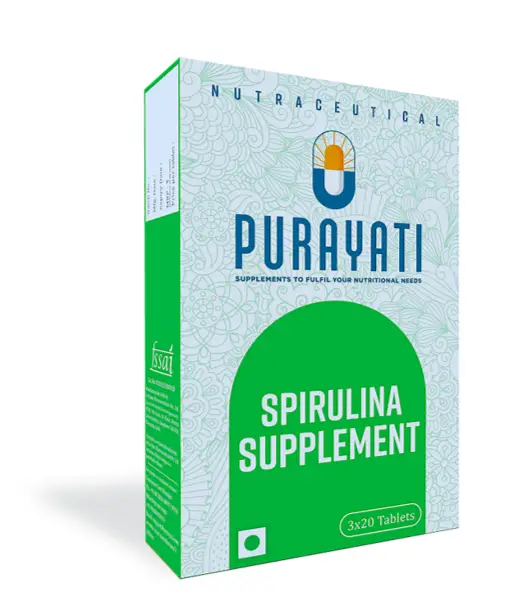 DSC Purayati Spirulina Supplement | Support your overall health and well-being | 60 Tablets - Pack of 1 (60 Tablets)