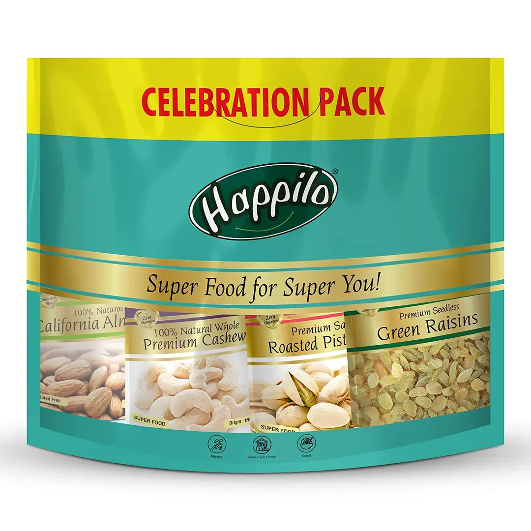 Happilo Celebrations (Almonds, Cashews Pistachios and Raisins) Combo 390g - Combo Pack (390g)