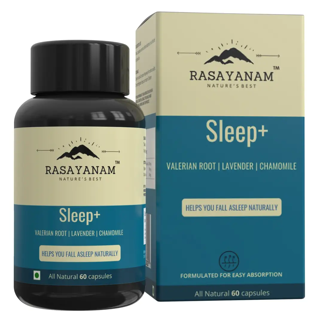 Rasayanam - Sleep+ (Valerian Root, Chamomile, Lavender) - Pack of 1 (60 Capsules)