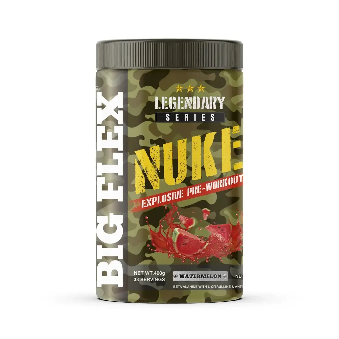 Bigflex Nuke Explosive Pre-Workout for Increased Strength and Focus - Watermelon,400 gm