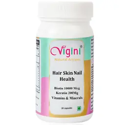 Vigini -  Hair Skin Nail Health Capsule - with Biotin, Keratin Vitamins and Minerals Saw Palmetto Ext - for Faster Hair Growth, Strengthen Roots icon