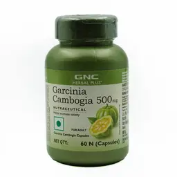 GNC Herbal Plus Garcinia Cambogia | Aids in Weight Loss | Controls Hunger Pangs | Helps Reduce Bad Fats | Improves Serotonin Level | Formulated in USA | 500mg Per Serving icon
