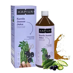 Kapiva Karela Jamun Juice - Helps Lower Bad Cholesterol & Control Blood Sugar Levels - Diabetic Care Juice (1L Bottle) icon