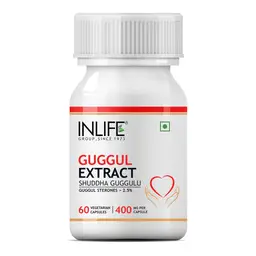 INLIFE - Guggul Extract with 2.5% Guggul Sterones Supplement, 400 mg - 60 Vegetarian Capsules icon