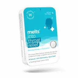 Wellbeing Nutrition - Melts Instant Throat Relief with 100% Natural Tulsi, Manuka Honey, Clove, Licorice,Curcumin, Ginger, Mint icon