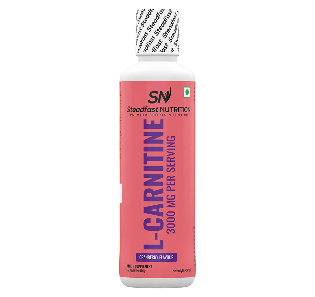 Steadfast Nutrition - L-Carnitine Liquid Supplement - with Vitamin B5 - for Boosting Performance and Endurance, Aids Muscle Recovery - Cranberry,450 ml