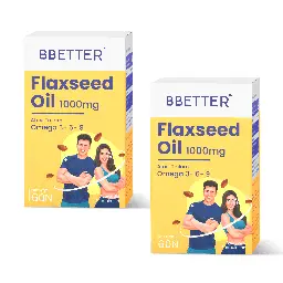 BBETTER Omega 3 6 9 Flaxseed Oil Softgels - Vegetarian alternative of Omega 3 fish oil for a healthy Heart & Brain icon