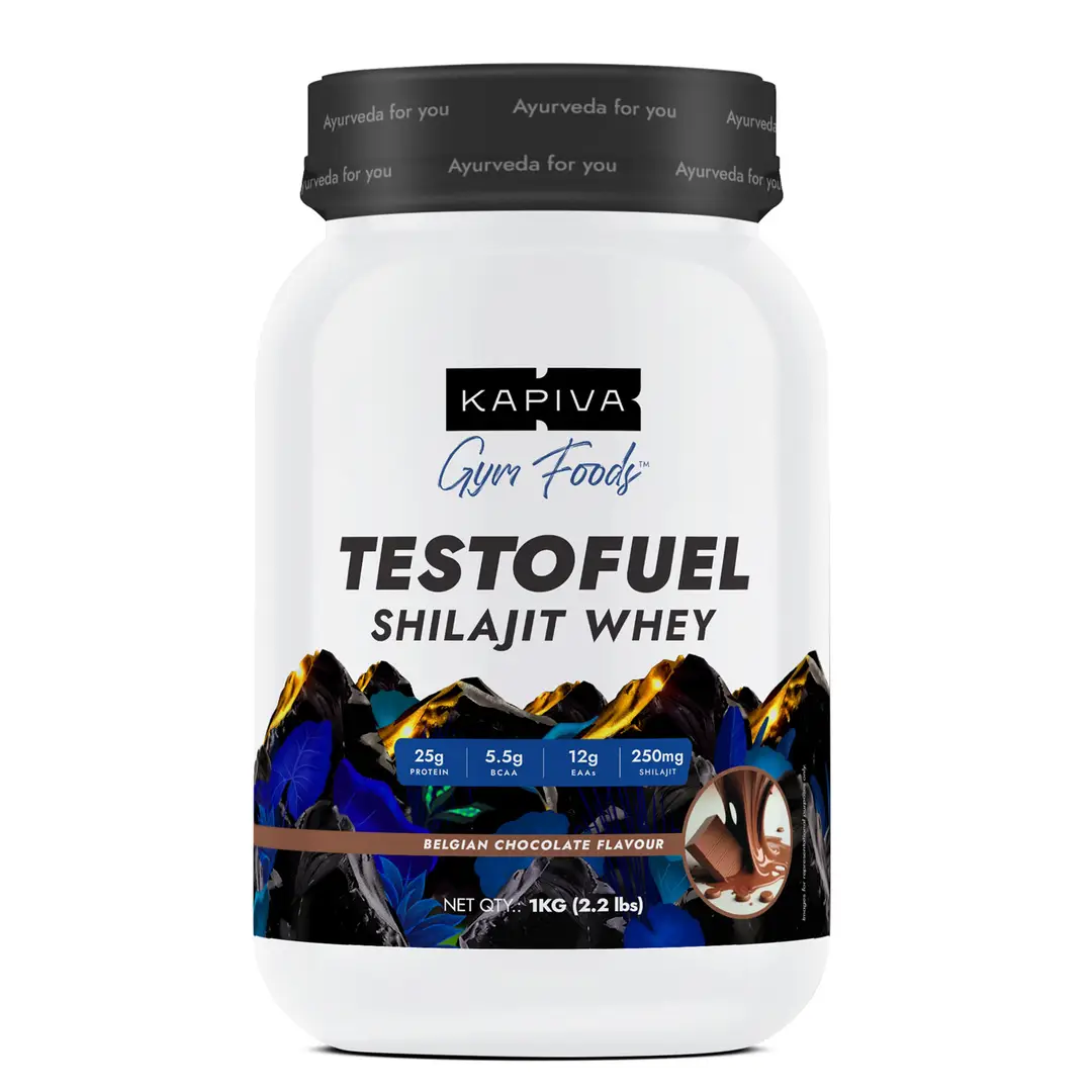 Kapiva Him Foods Testofuel Shilajit Whey Protein for Strength and Muscle Recovery - Belgian Chocolate,2.2lb