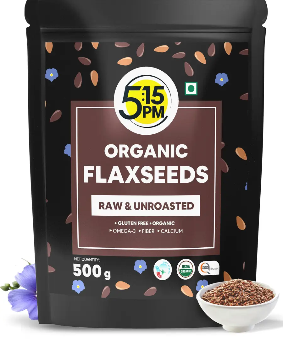 5:15PM Organic Flaxseeds Raw & Unroasted Flax Seeds for Weight Management - 150 gm