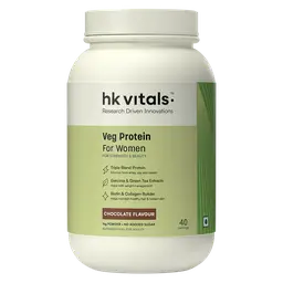 hk vitals ProteinUp Women (Chocolate, 1kg) | Vegetarian Protein with Soy, Whey, Collagen Builder Blend, Biotin, Garcinia & Green Tea | For Strength & Beauty