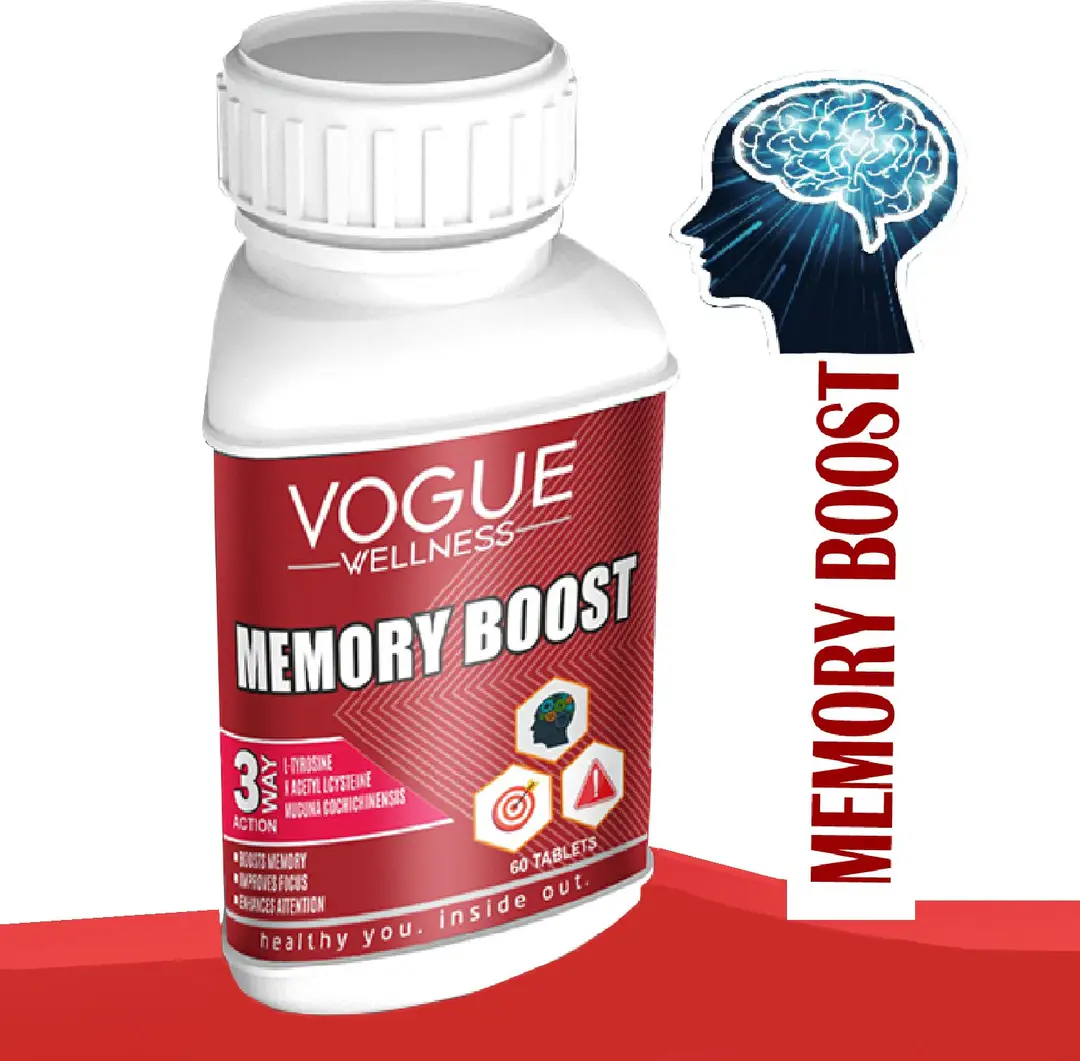 Vogue Wellness Memory boost for Memory Focus and Stress Relieving - Pack of 1 (60 Tablets)
