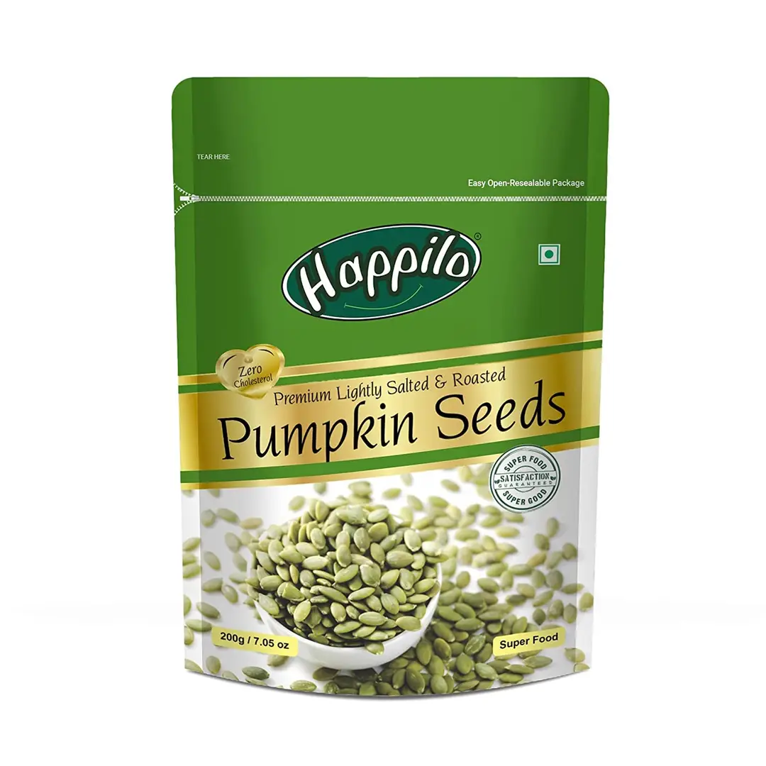 Happilo Premium Lightly Salted & Roasted Pumpkin Seeds - Pack of 1 (200 gm)
