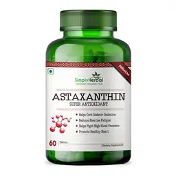 Simply Herbal Astaxanthin Supplement Capsules to Promote Healthy Skin & Muscle Health Also Support Heart Function & Immunity- 60 Tablets icon