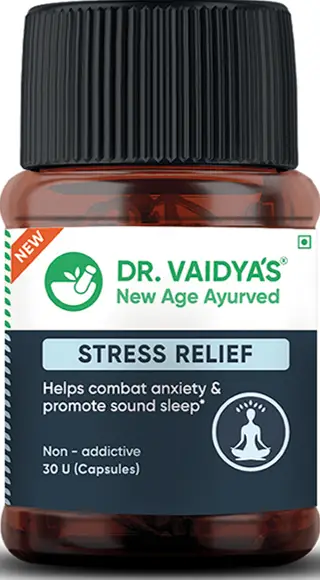 Dr vaidya's: Stress relief, Helps Combat Anxiety & Promote Sound Sleep - Pack of 1 (30 Capsules)