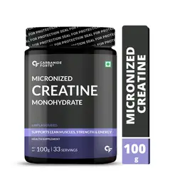 Carbamide Forte - Micronised Creatine Monohydrate Powder | Creatine Supplement for Lean Muscle Volumization, Strength & Energy - Unflavoured - 33 Servings - 100g icon