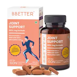 BBETTER Joint Support Supplement - with Veg Glucosamine, Boswellia Serrata, Veg MSM, Ginger, Rosehip extract and Curcumin icon
