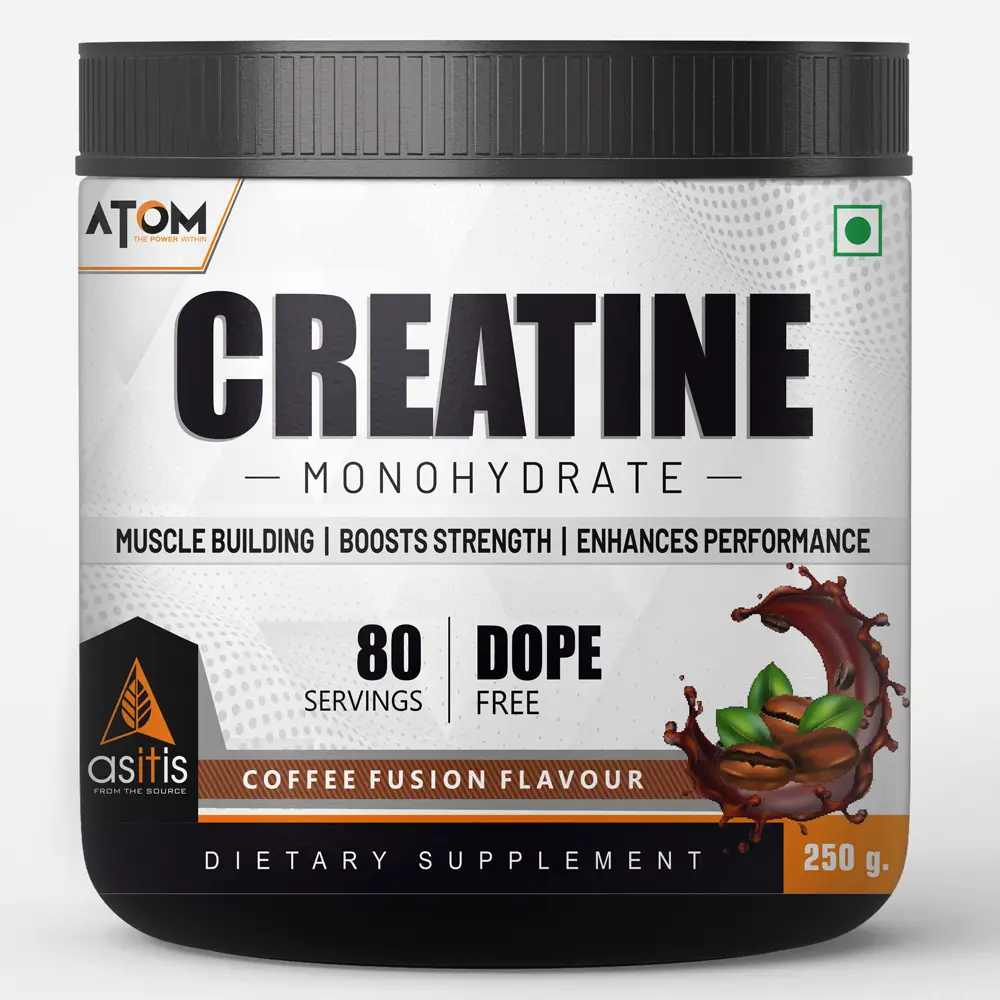 AS-IT-IS ATOM Creatine Monohydrate for Increased Strength And Powerful Pumps - Coffee Fusion