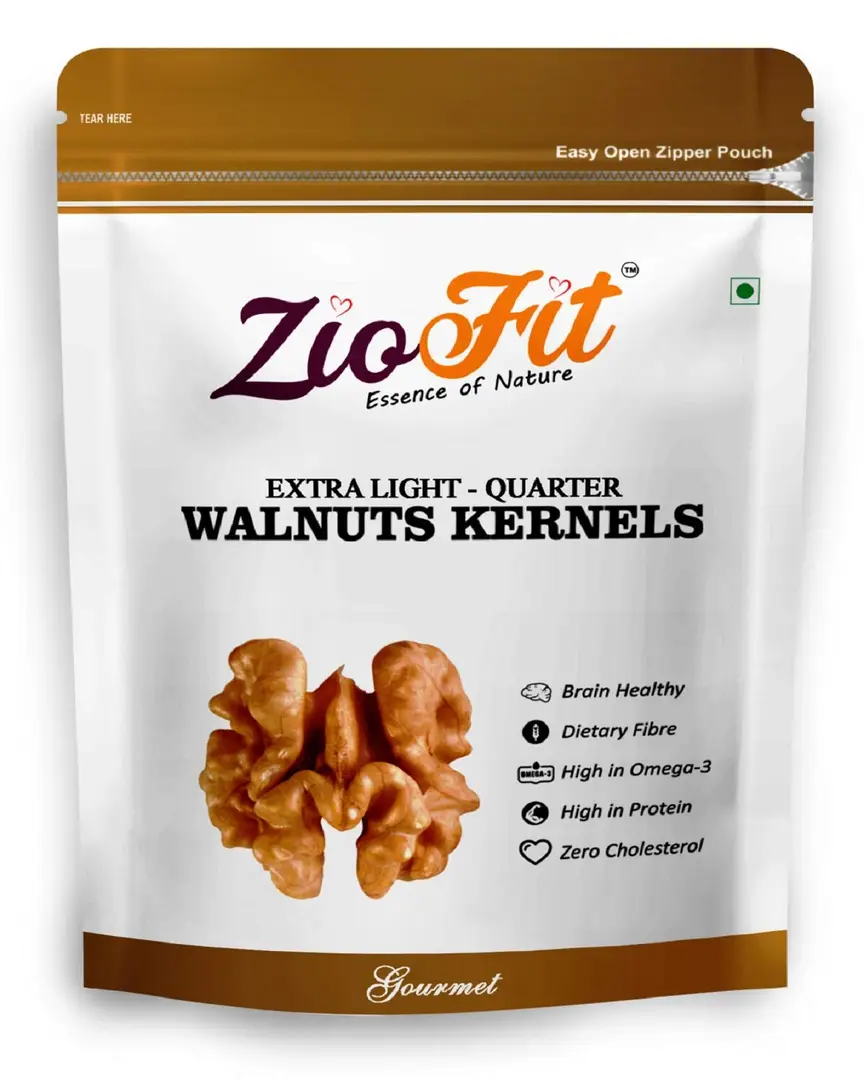 Ziofit Walnut Kernels Extra Light, Quarters - Pack of 2 (500 gm)