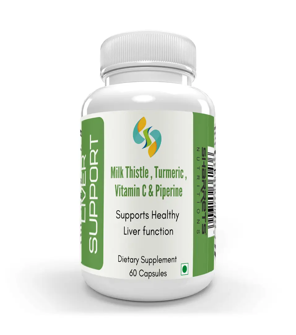 Sharrets Liver Support with Milk Thistle, Vitamin C and Piperine for Liver Health - Pack of 1 (60 Capsules)