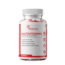Herbal max - Multivitamins - Zinc, Vitamin C, Vitamin D3 and Multiminerals - Rich in Antioxidant, Stress Buster Blend, Clinically Researched Ingredients - 60 Tablets for Men and Women icon