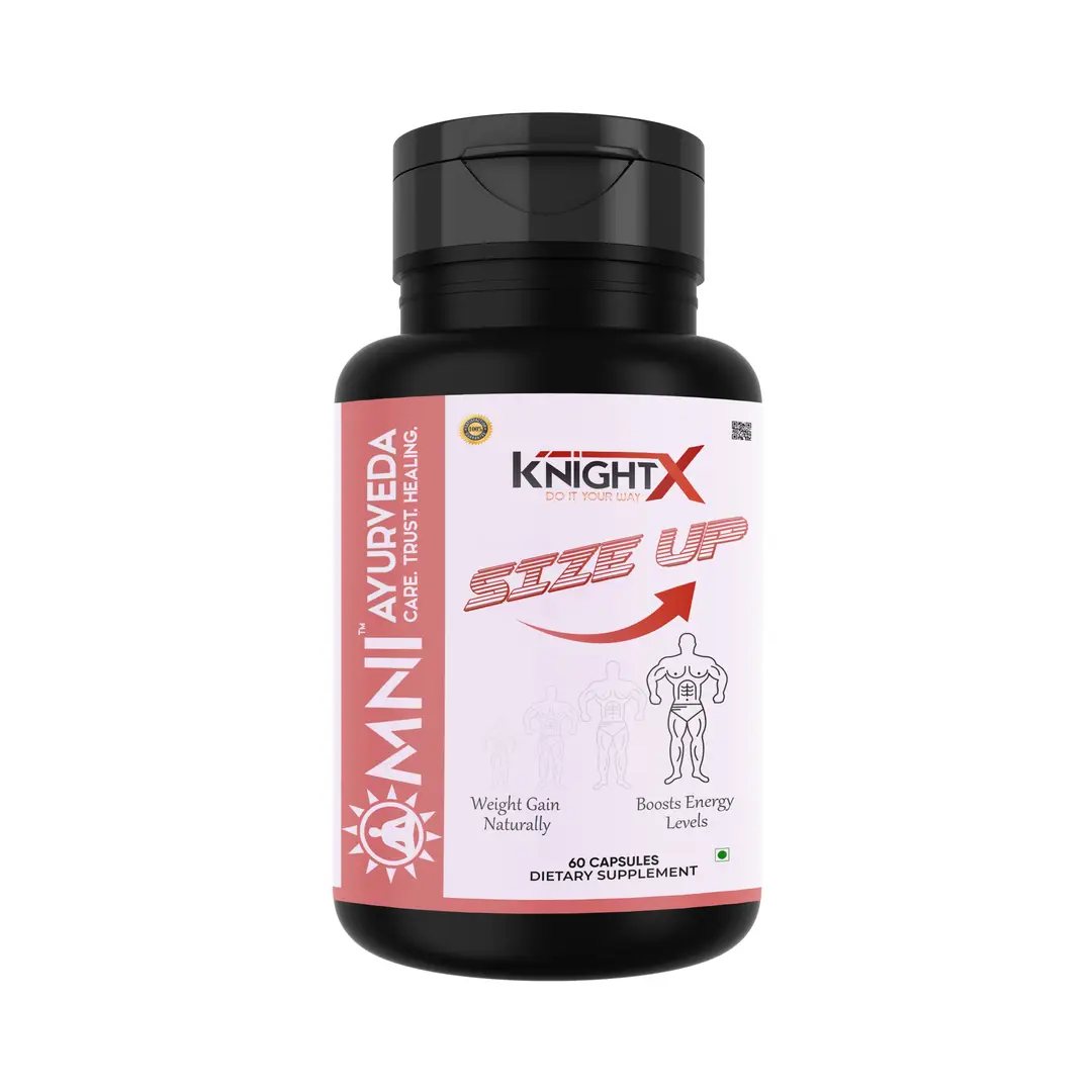 KnightX - Weight Gain Capsules - Ayurvedic Muscle and Mass Gainer - 60 Capsules - Pack of 1 (60 Capsules)