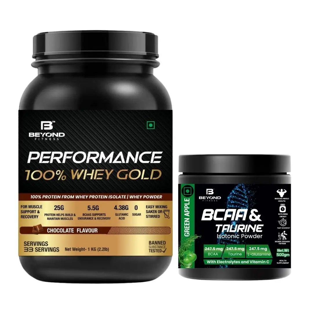 Beyond Fitness ISO Gold Combo (100% Whey Gold Protein and BCAA Isotonic Energy Drink) Combo - Whey Gold Protein (2.2lb) and BCAA (500gm)
