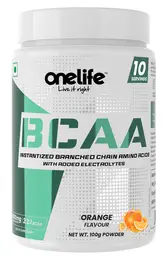 Onelife BCAA 6000 mg: Lean Muscle growth and recovery the right way! , Replenishes Electrolytes - Free from banned substances, GMO and Gluten icon