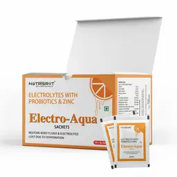 NUTRISROT̖ - Electro-Aqua ORS - With Electrolytes, Probiotics and Zinc - For Dehydration, Healthy Gut & Digestion (5gm x 20 sachets) icon