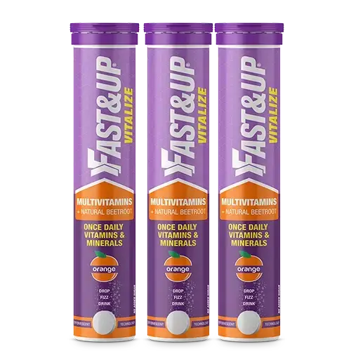 Fast&Up Man Multivitamin with Brahmi and Shatavari for Overall Wellbeing and Strength - Tangy Orange,60 Effervescent Tablets