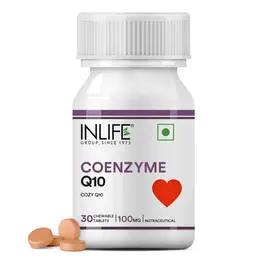 INLIFE - Coenzyme Q10 CoQ10 Ubiquinone Supplement, 100mg - 30 Chewable Tablets icon