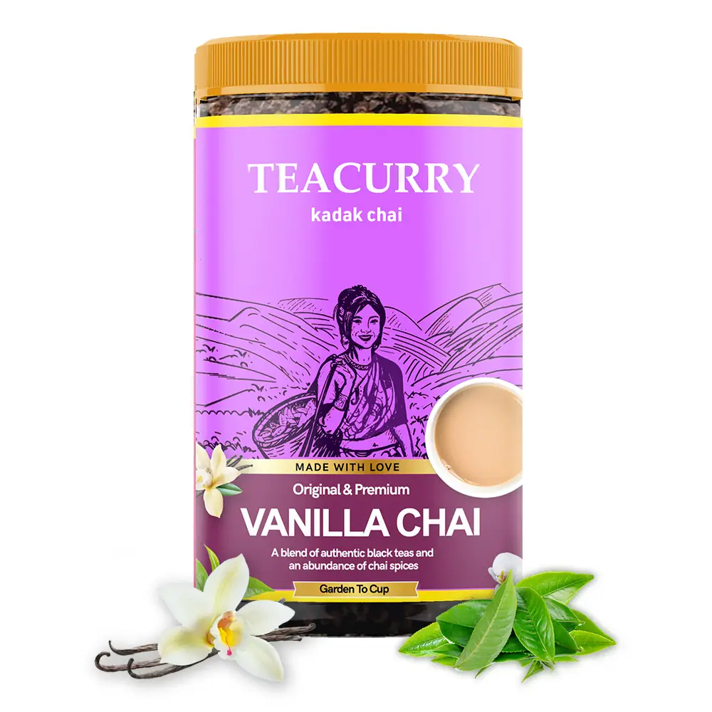 TEACURRY Vanilla Chai (100 Grams) - Vanilla Chai for Calmness and to curb Sugar Intake - Vanilla Flavor (100 gm)