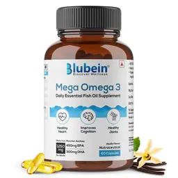 Blubein - Mega Omega 3 - With Micro-Filtered Fish Oil extracted from Peruvian Anchovy - For Joints, Heart & Brain Health icon