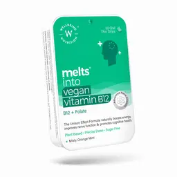 Wellbeing Nutrition Melts Vegan Vitamin B12 Folate, Brahmi, Curcumin | Plant-Based for Brain, Heart & Nervous System Support icon