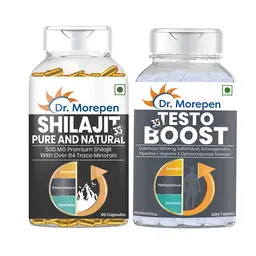 Dr. Morepen Shilajit and Testosterone Booster Capsules and Tablets (Combo Pack) icon