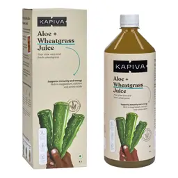 Kapiva Aloe Vera + Wheatgrass Juice - Daily Detox, Helps with Digestion, Lower Cholesterol, Weight Management (1L Bottle) icon