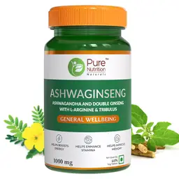 Pure Nutrition -  Ashwaginseng | Enhances Stamina | Boosts Energy | 60 Veg Tablets icon