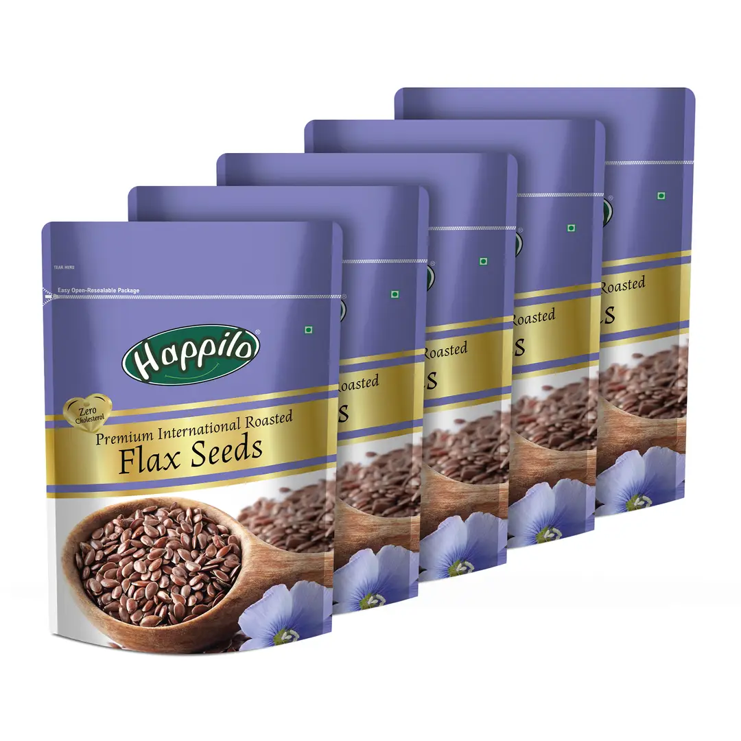 Happilo Premium Authentic Flax seeds Roasted - Pack of 5 (1000 gm)
