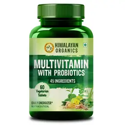 Himalayan Organics - Multivitamin with Probiotics & 45 Ingredients for Gut Health- 60 Tablets icon