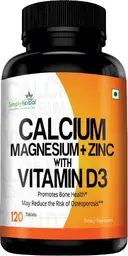 Simply Herbal Calcium Magnesium Zinc + Vitamin D3 Supplement Tablet for Men & Women With Vitamin B12 Promote Bone Density & Muscle Growth Helps to Fight Bone Loss - 120 Tablets icon