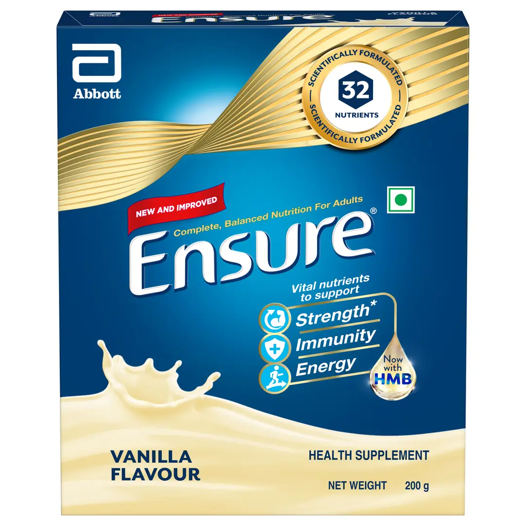 Ensure Health Drink Chocolate for Bone and Muscle Strength - Vanilla,200 gm