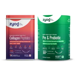 Zyog Multi-strain Live Cultures Prebiotic & Probiotic and Bioactive Marine Collagen Peptides (Combo) icon