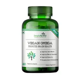 Simply Herbal Vegan Omega 3 Capsules |Triple Strength Support Joint Health Immunity and Promote Healthy Brain Function - 60 Capsules icon