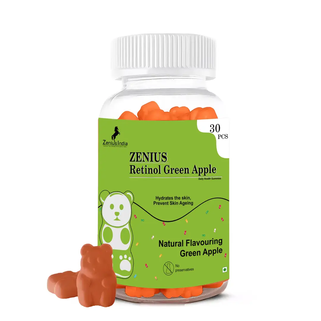 Zenius Green Apple Retinol for Youthful Skin - Pack of 1 (30 Gummies)