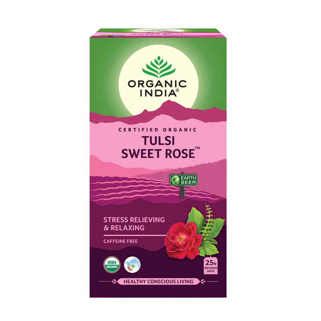 Organic India - Tulsi Sweet Rose - Pack of 1 (25 Tea Bags)