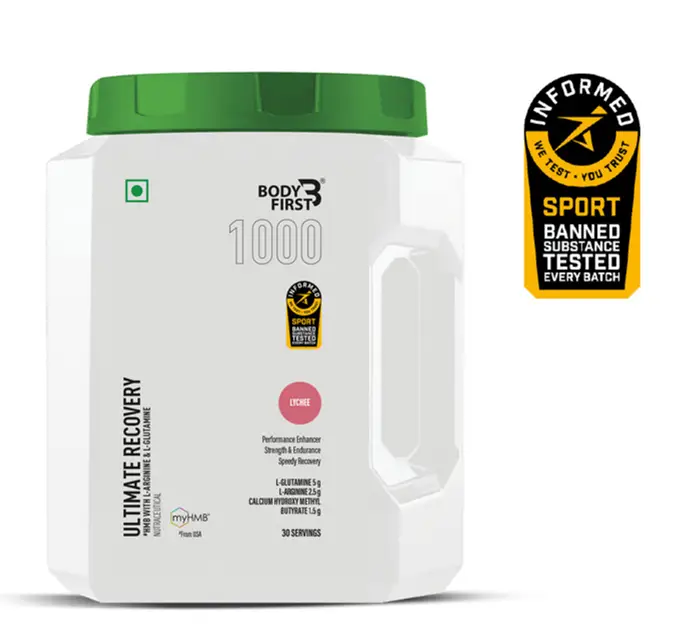 Bodyfirst Ultimate Recovery - Performance enhancer, endurance and speedy recovery - 32 Serving - 300 gm - Lychee
