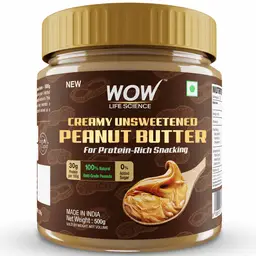 WOW Life Science - Creamy Unsweetened Peanut Butter - 500g icon