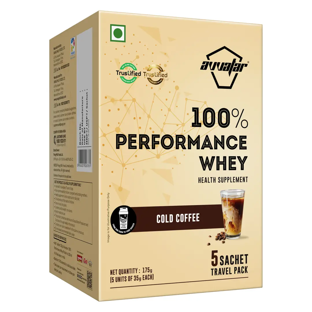 Avvatar Performance Whey Protein (Travel Pack) with 25g Protein for Building Strength and Enabling Muscle Growth